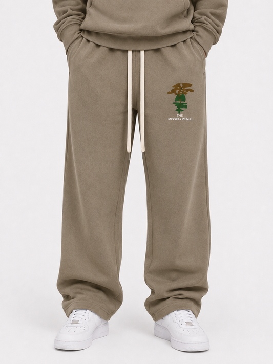 MISSING PEACE TRACKSUIT JOGGERS (COFFEE GREY)