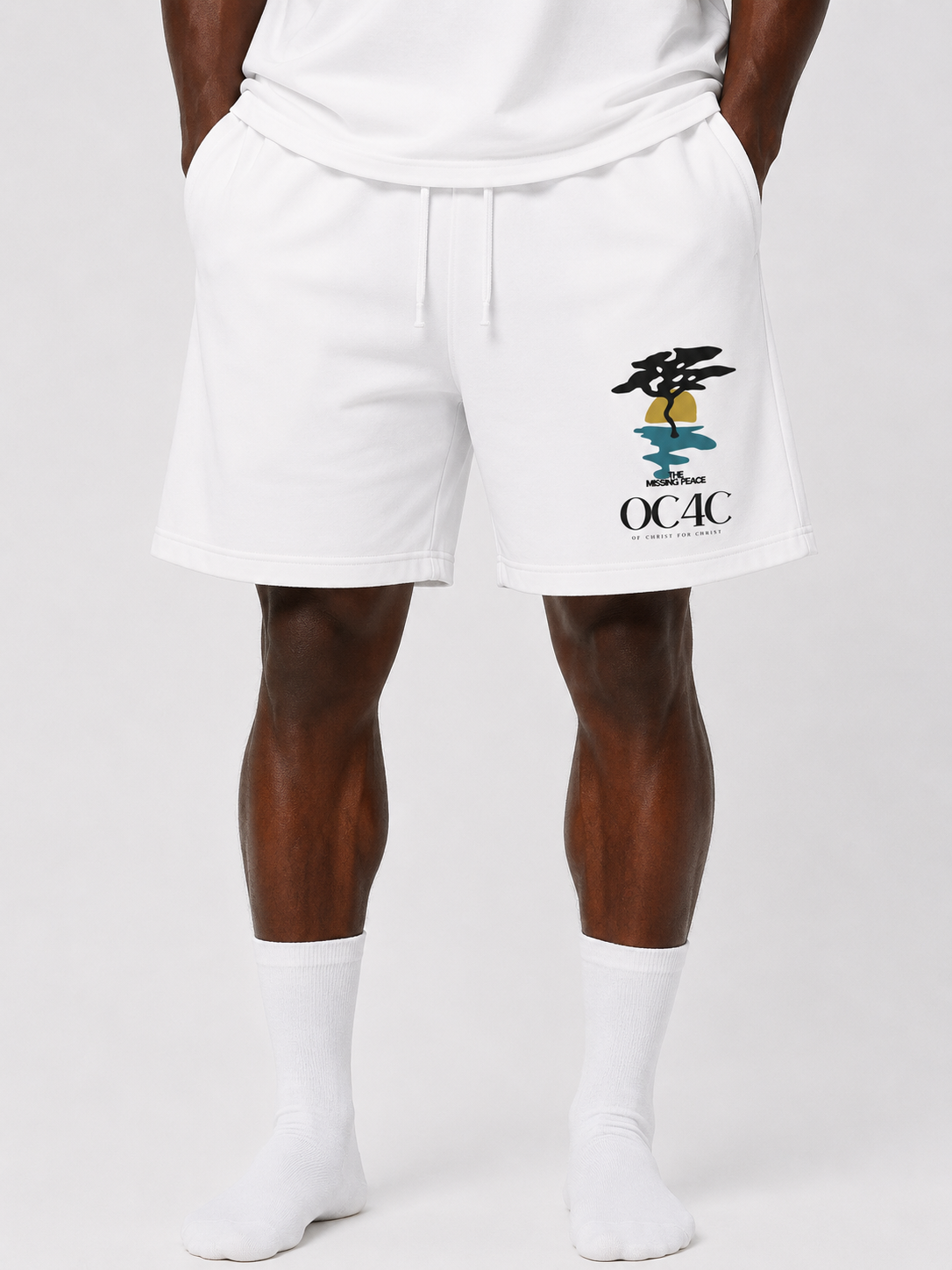 MISSING PEACE SHORTS (WHITE & BLUE)