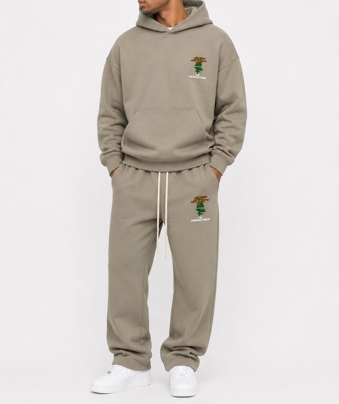 MISSING PEACE TRACKSUIT JOGGERS (COFFEE GREY)
