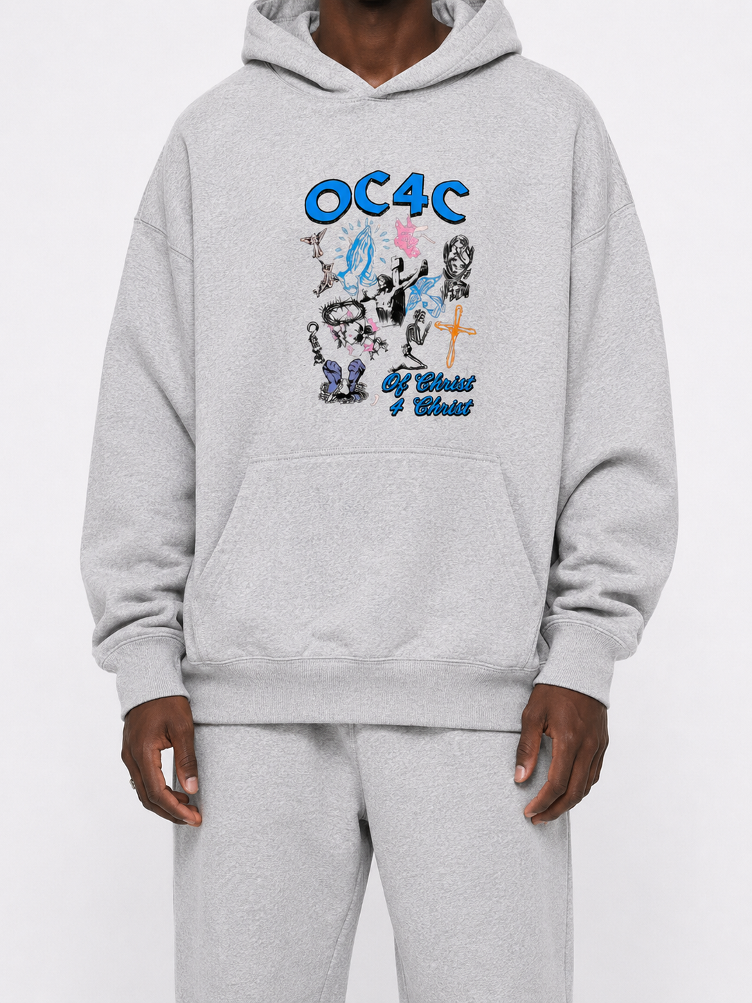 CHAIN BREAKER HOODIE(GREY X BLUE)