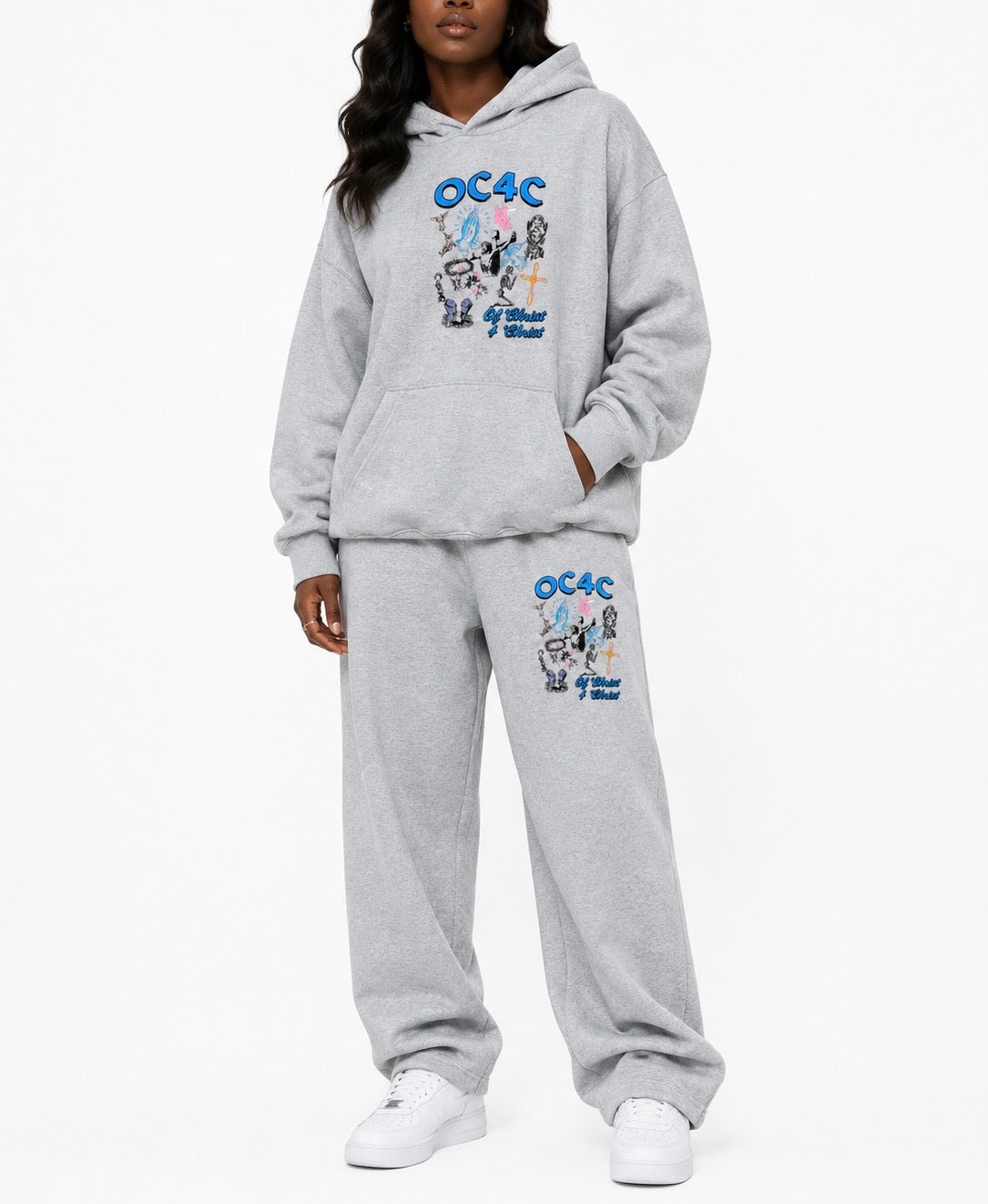CHAIN BREAKER HOODIE(GREY X BLUE)