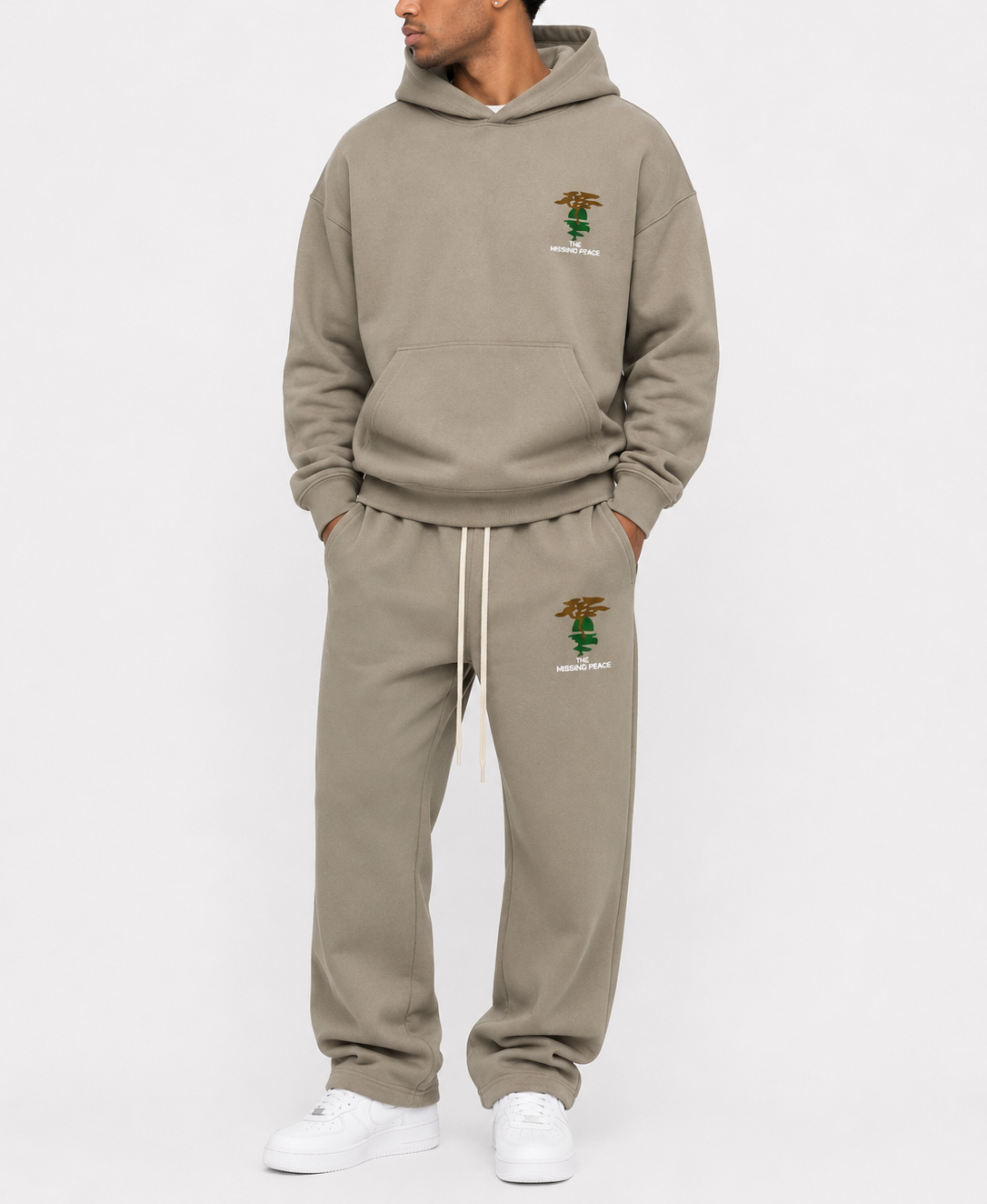 MISSING PEACE TRACKSUIT HOODIE (COFFEE GREY)
