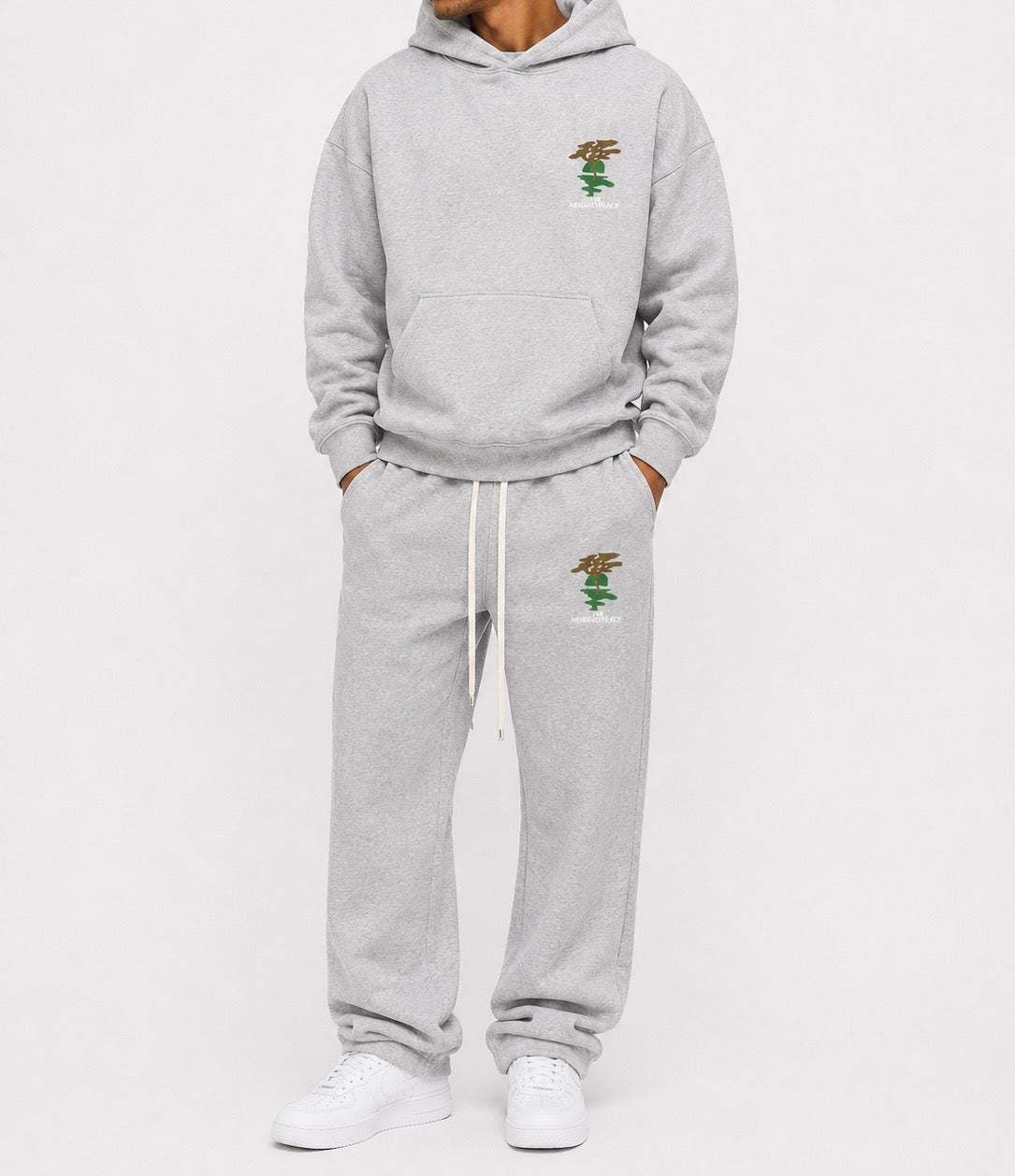 MISSING PEACE TRACKSUIT JOGGERS (GREY)