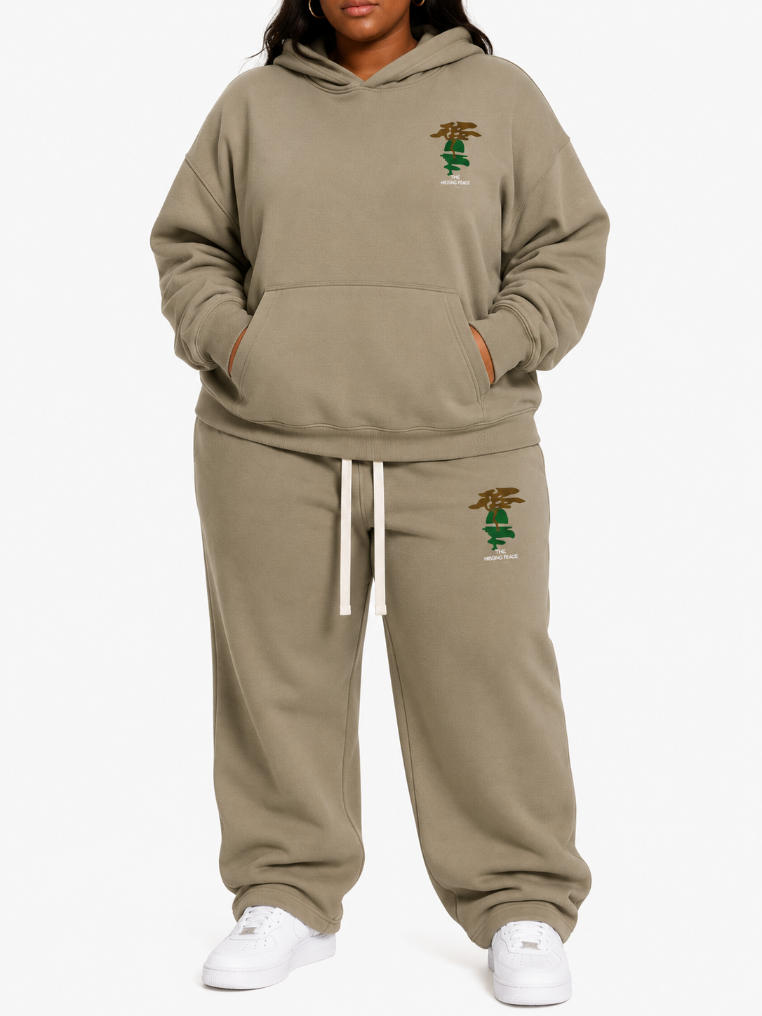 MISSING PEACE TRACKSUIT HOODIE (COFFEE GREY)