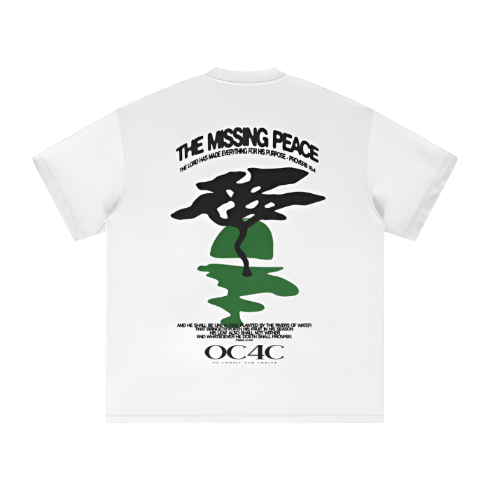 Missing Peace T Shirt (WHITE & GREEN)