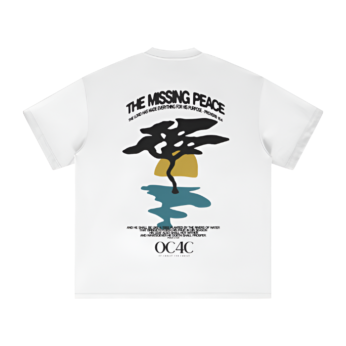 Missing Peace T Shirt (WHITE & BLUE)