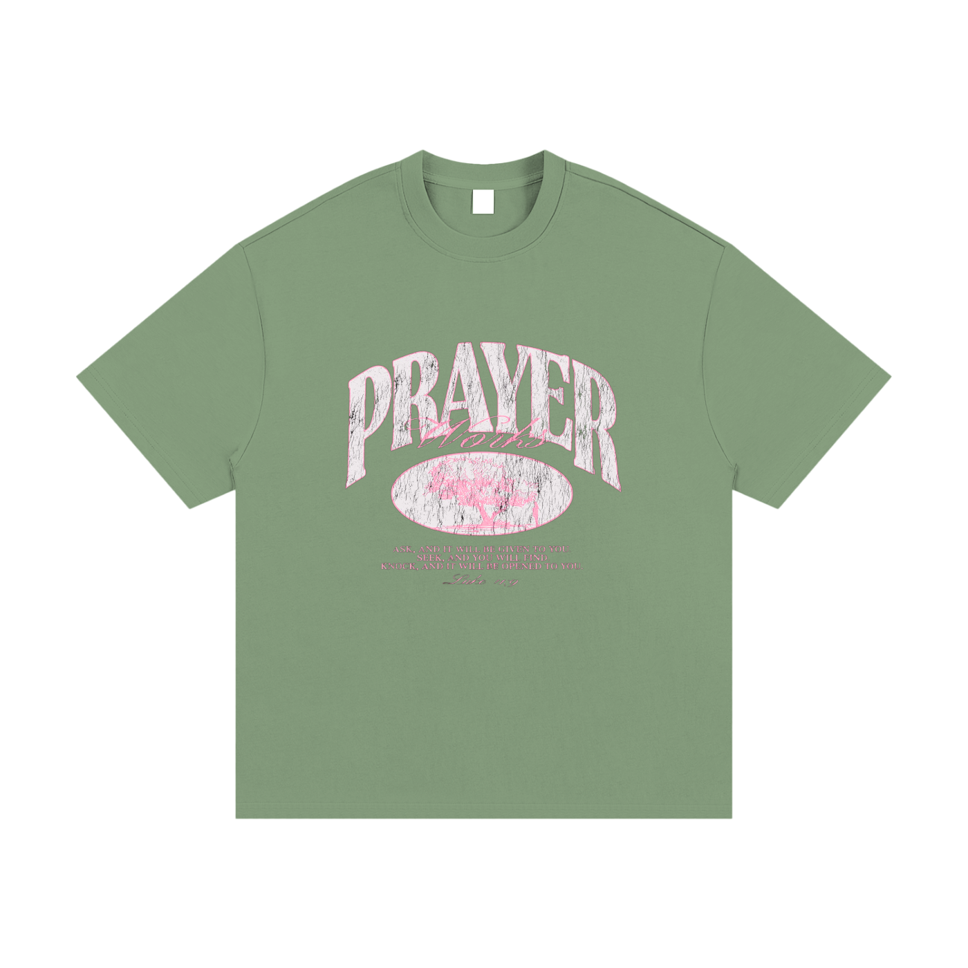 PRAYER WORKS HEAVYWEIGHT T SHIRT (PINKY)